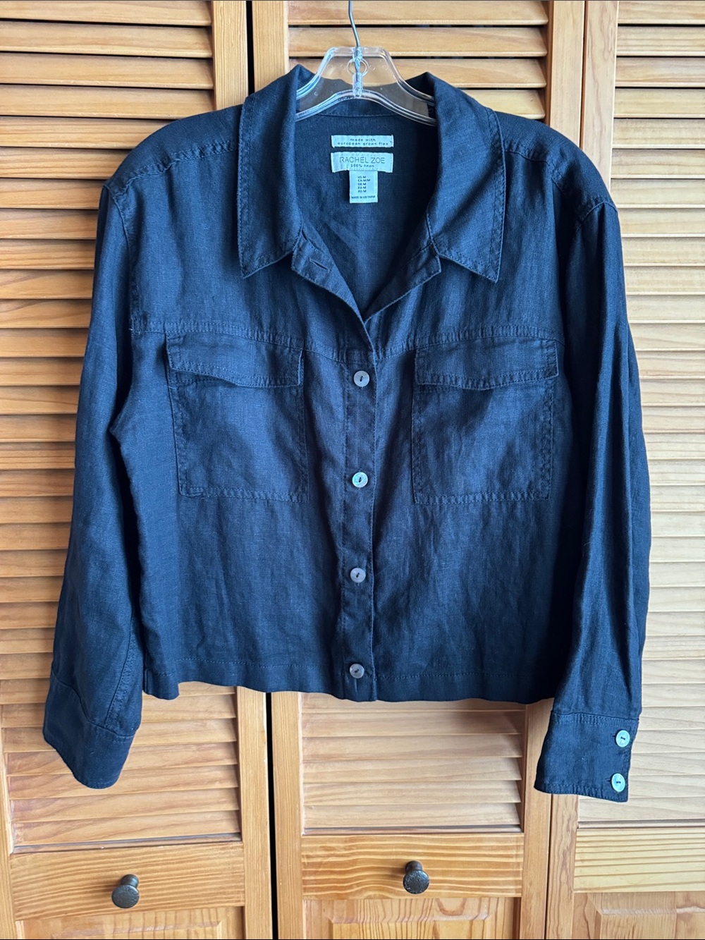 Rachel Zoe Black Button-Front Utility Jacket